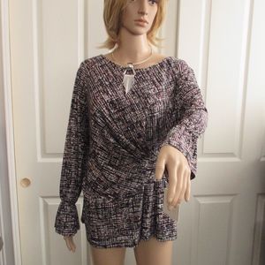 ELLEN TRACY faux wrap stretchy top - sz L - $59.50